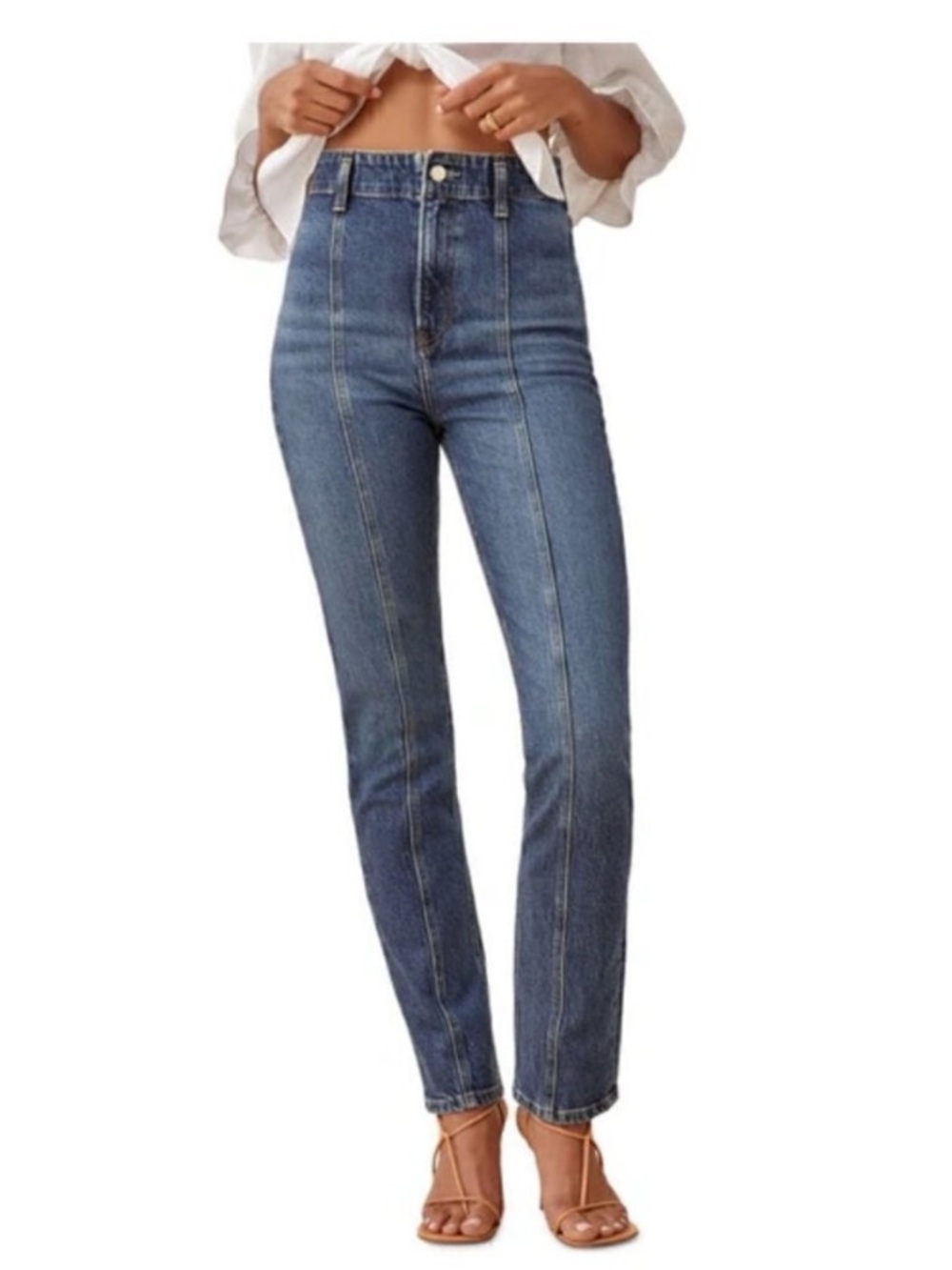 Reformation High-Rise Straight Leg Jeans - Blue